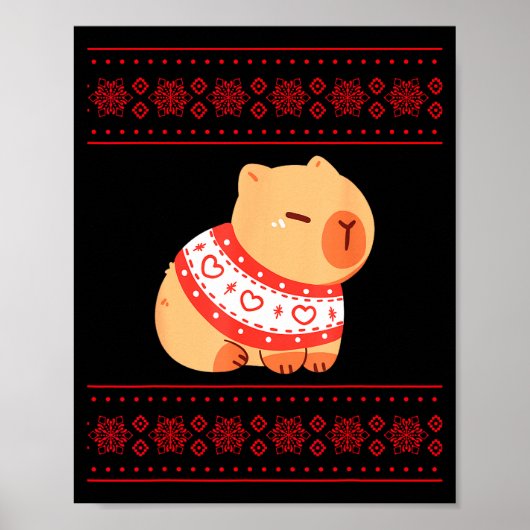 Capybara Christmas Sweater ポスター (正面)
