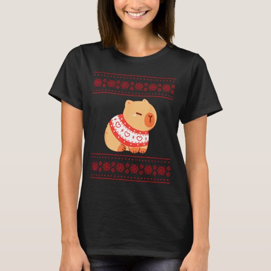 Capybara Christmas Sweater  Tシャツ (正面)
