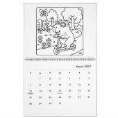 Capybara Coloring Calendar カレンダー (3月 2027)