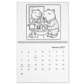 Capybara Coloring Calendar カレンダー (2月 2027)