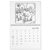 Capybara Coloring Calendar カレンダー (3月 2026)