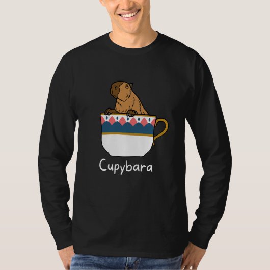 Capybara Cupybara Teacup Animal Tシャツ (正面)