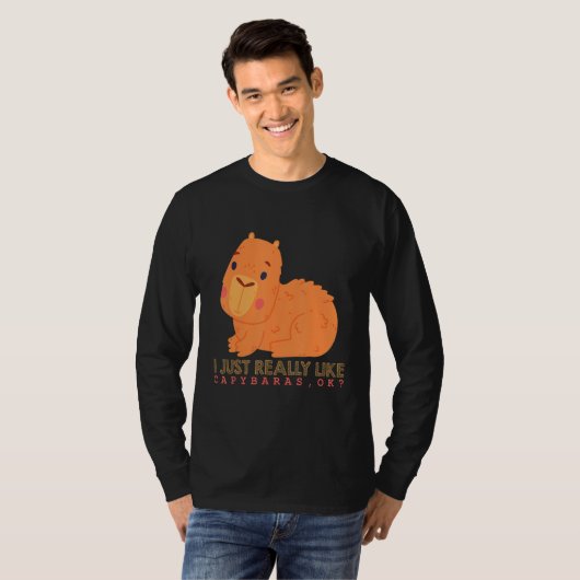 Capybara  Cute Capybaras Rodent Animal Capybara 1 Tシャツ (正面フル)