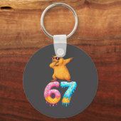 Capybara Dabbing 67 Ice Cream Drip 67 Birthday Boy キーホルダー (正面)