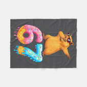 Capybara Dabbing 67 Ice Cream Drip 67 Birthday Boy フリースブランケット (正面(横))