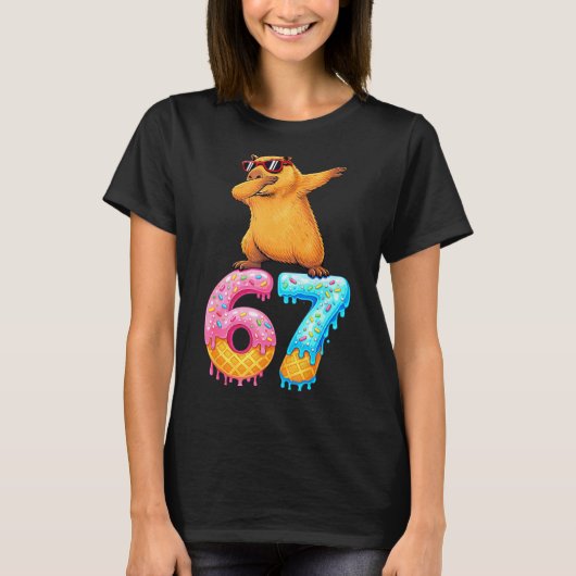 Capybara Dabbing 67 Ice Cream Drip 67 Birthday Boy Tシャツ (正面)