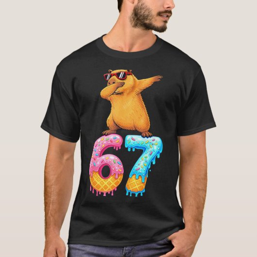 Capybara Dabbing 67 Ice Cream Drip 67 Birthday Boy Tシャツ (正面)