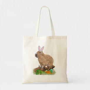 Capybara Easter Cute Bunny Funny トートバッグ