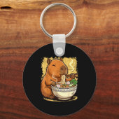 Capybara Eating Ramen Noodles  キーホルダー (正面)