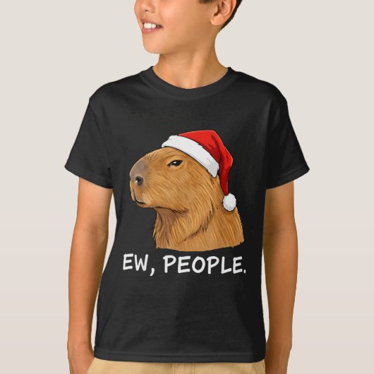 Capybara Ew People Christmas Funny Sarcastic Humor Tシャツ (正面)