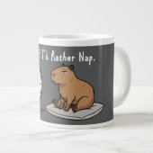 Capybara Fatigué Humour I'd Rather Nap et Horloge  ジャンボコーヒーマグカップ (正面右)