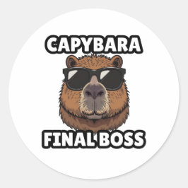 Capybara Final Boss Art Sticker ラウンドシール