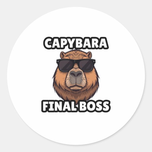 Capybara Final Boss Sticker ラウンドシール (正面)