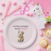 Capybara First Birthday  ペーパープレート (パーティー)