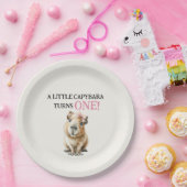 Capybara First Birthday ペーパープレート (パーティー)