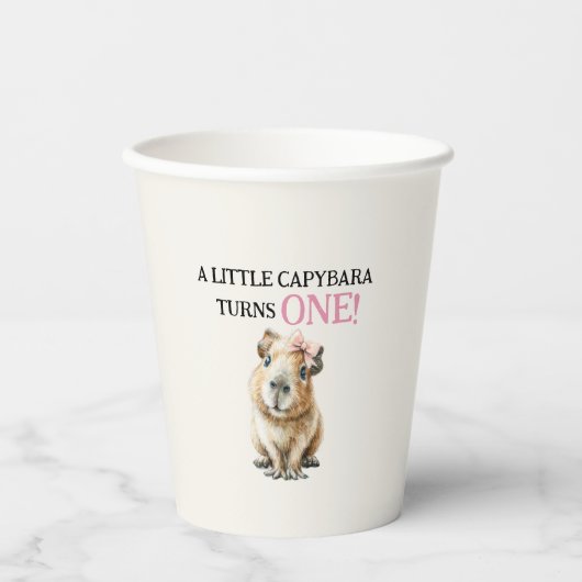 Capybara First Birthday 紙コップ (正面)