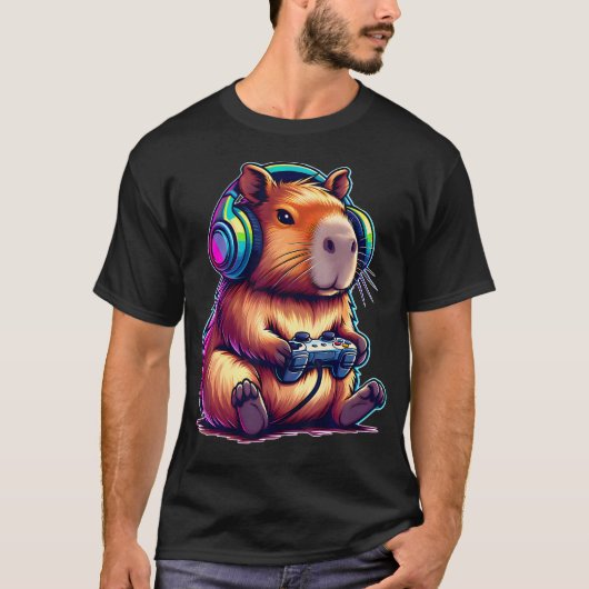 Capybara Funny Video Games Lover Capybara Console  Tシャツ (正面)