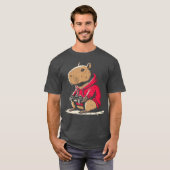 Capybara Gamer Funny Video Gaming Capy Rodent Boys Tシャツ (正面フル)