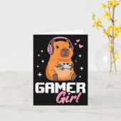 Capybara Gamer Girl Gaming  カード (黄色い花)