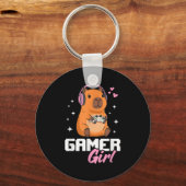 Capybara Gamer Girl Gaming  キーホルダー (正面)