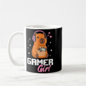 Capybara Gamer Girl Gaming  コーヒーマグカップ (左)