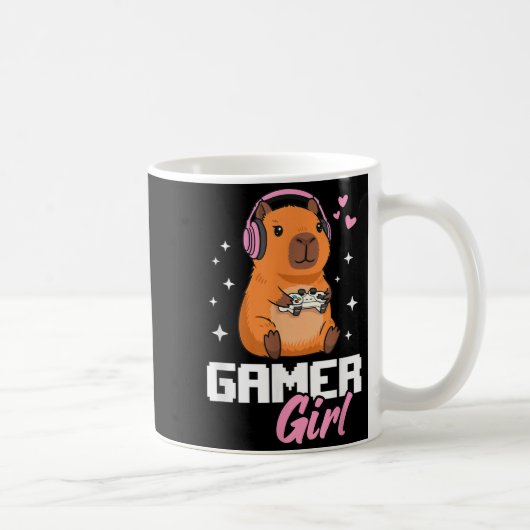 Capybara Gamer Girl Gaming  コーヒーマグカップ (右)