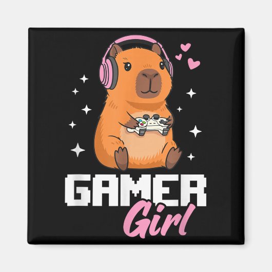 Capybara Gamer Girl Gaming  マグネット (正面)