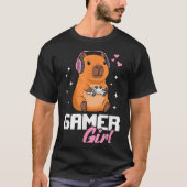 Capybara Gamer Girl Gaming  Tシャツ (正面)