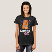 Capybara Gamer Girl Gaming  Tシャツ (正面フル)