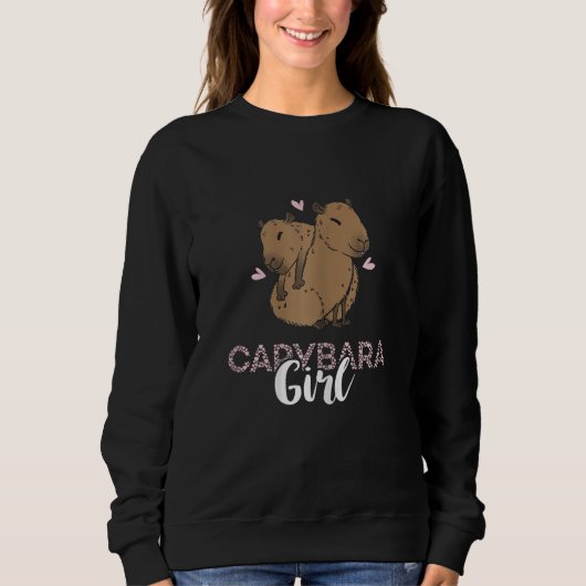 Capybara Girl Capybara   Capybara Rodent Animal スウェットシャツ (正面)