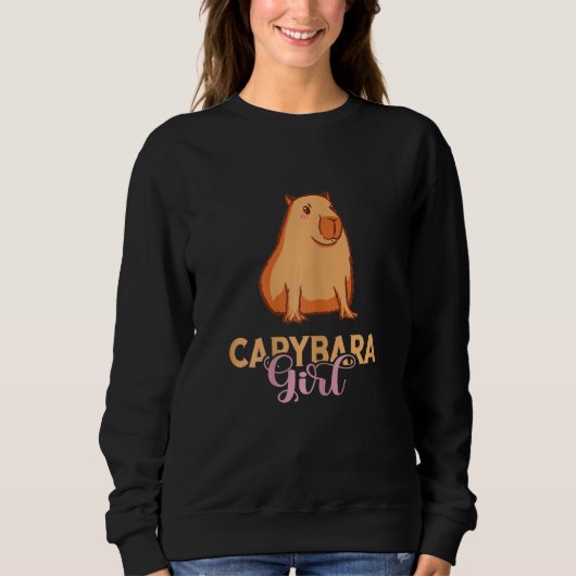 Capybara Girl Capybara Lover Rodent Animal Funny C スウェットシャツ (正面)