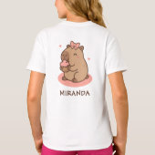 Capybara Girls Personalised Cute Funny Tシャツ (裏面)