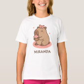 Capybara Girls Personalised Cute Funny Tシャツ (正面)
