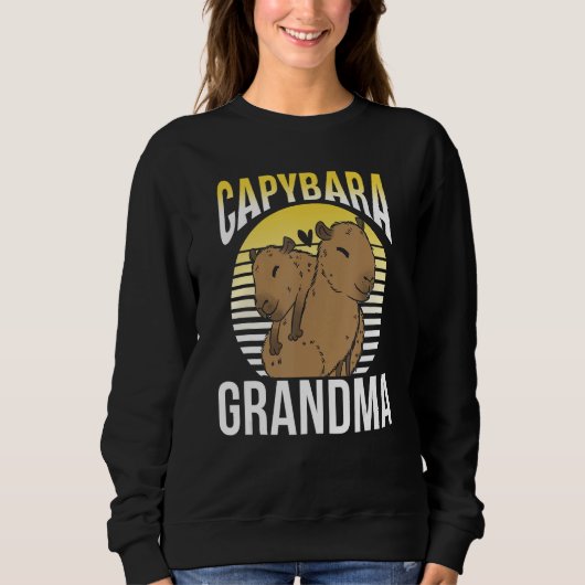Capybara Grandma Rodent Animal Capybaras  Grandmot スウェットシャツ (正面)
