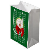 CAPYBARA green XMAS NAME EDITABLE  ミディアムペーパーバッグ (正面アングル)