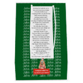 CAPYBARA green XMAS NAME EDITABLE  ミディアムペーパーバッグ (裏面)