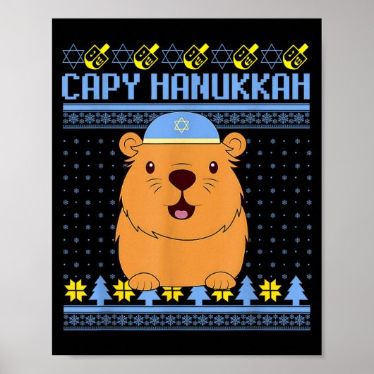 Capybara Hanukkah Capy Hanukkah Chanukah Jewish Ki ポスター (正面)