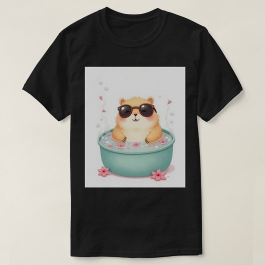 Capybara Hot Tub Chill Vibes Sticker - Relaxing Sp Tシャツ (デザイン正面)