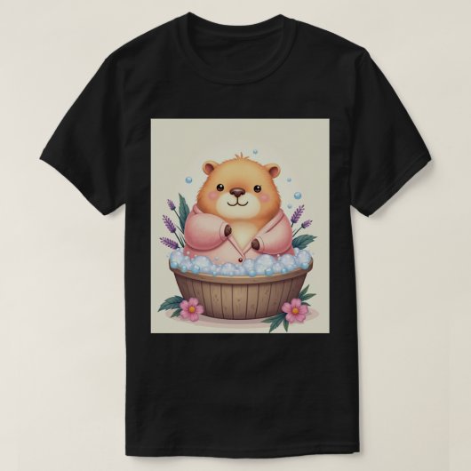 Capybara Hot Tub Chill Vibes Sticker Tシャツ (デザイン正面)