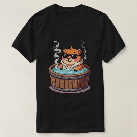 Capybara Hot Tub Relaxation Sticker Chill Vibes An Tシャツ (デザイン正面)