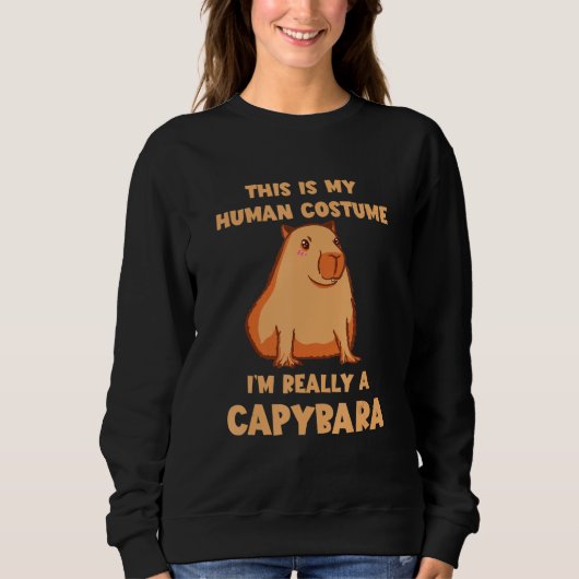 Capybara Human Costume Rodent Animal Capybara Love スウェットシャツ (正面)