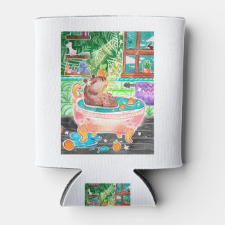 Capybara in Bath Tub with Oranges 缶クーラー