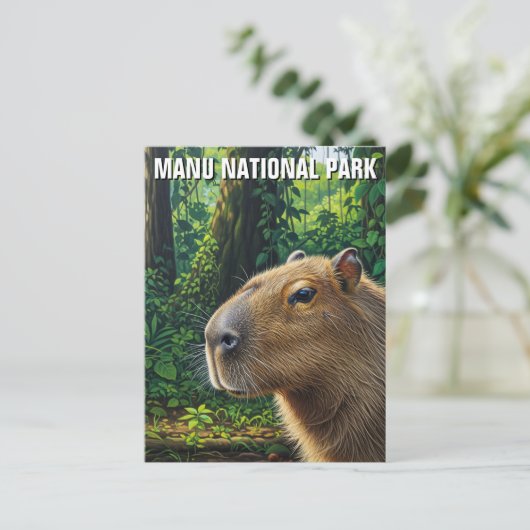 Capybara in Manu National Park Peru ポストカード (スタンド正面)
