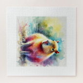 Capybara in Nature 130924AREF101 - Watercolor ジグソーパズル (横)