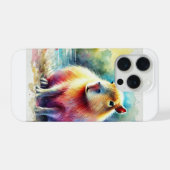 Capybara in Nature 130924AREF101 - Watercolor iPhoneケース (裏面横)