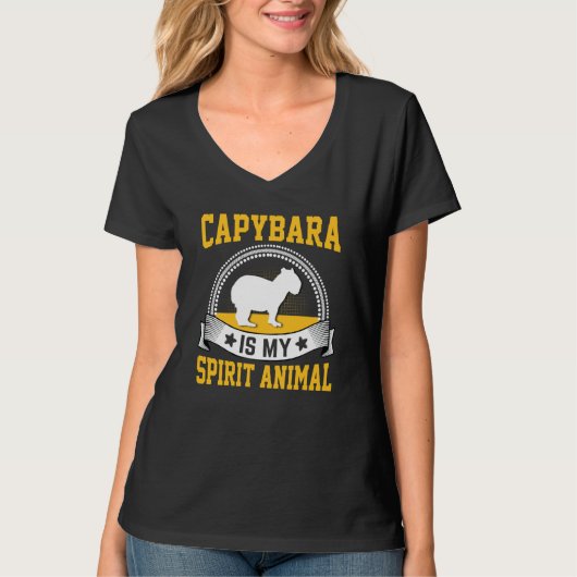 Capybara Is My Spirit Animal Tシャツ (正面)