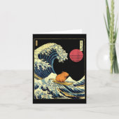 Capybara Japanese Kanagawa Wave Funny Surf Animal  カード (正面)