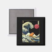 Capybara Japanese Kanagawa Wave Funny Surf Animal  マグネット (正面/裏面)