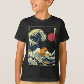 Capybara Japanese Kanagawa Wave Funny Surf Animal  Tシャツ (正面)