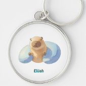 Capybara Keychain – Cute & Calm Design for Kids キーホルダー (正面)